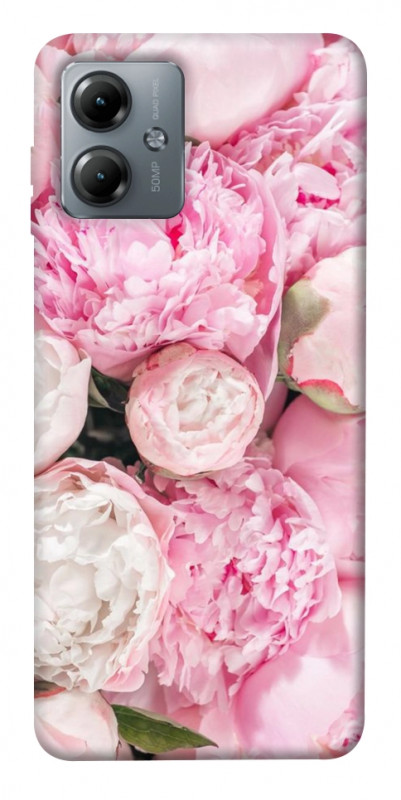 Чехол itsPrint Pink peonies для Motorola Moto G14, цветы, купить оптом с доставкой