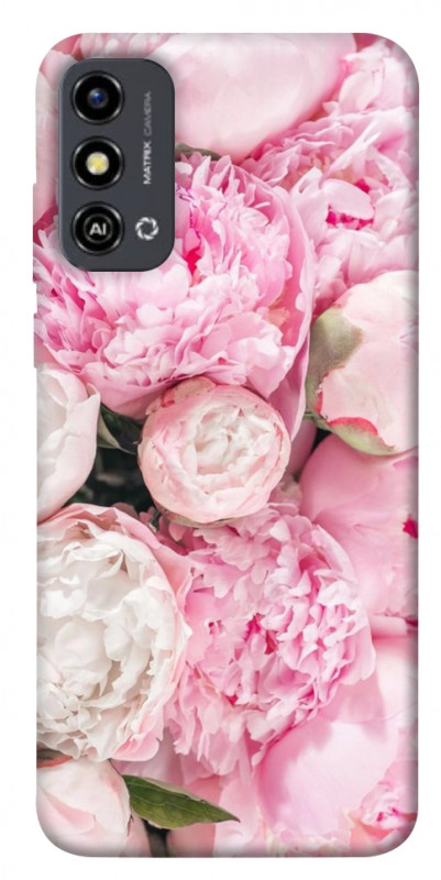 Чехол itsPrint Pink peonies для ZTE Blade A53, цветы, купить оптом с доставкой