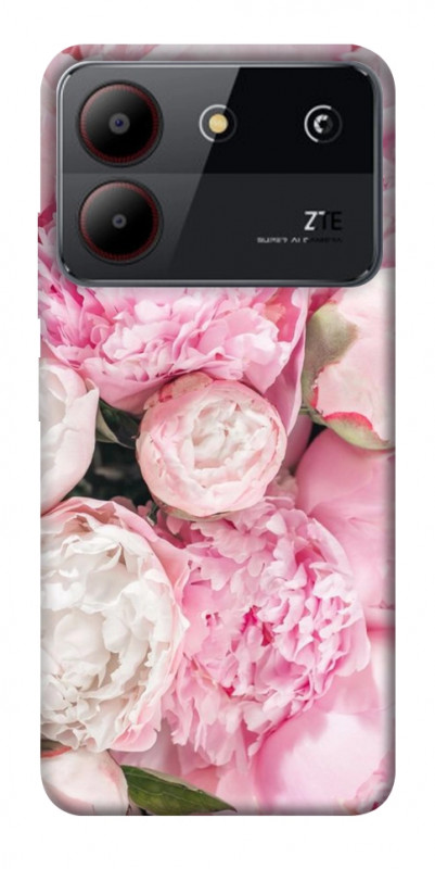 Чехол itsPrint Pink peonies для ZTE Blade A54 4G, цветы, купить оптом с доставкой