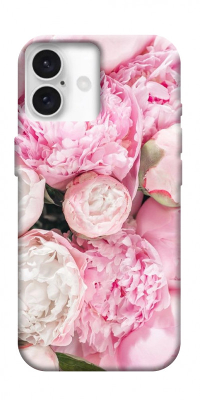 Чехол itsPrint Pink peonies для Apple iPhone 16 (6.1"), цветы, купить оптом с доставкой