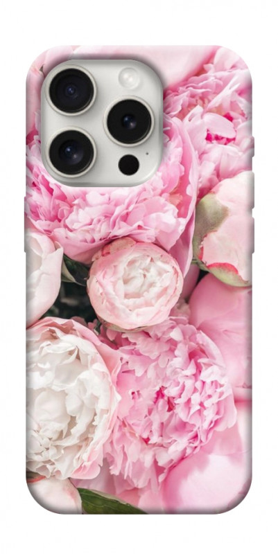 Чехол itsPrint Pink peonies для Apple iPhone 16 Pro (6.3"), цветы, купить оптом с доставкой