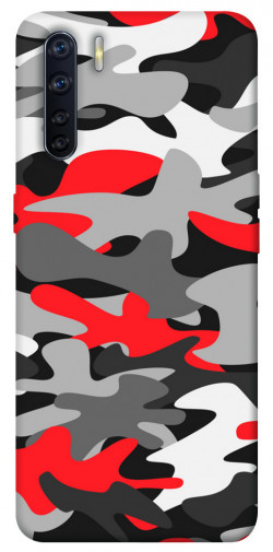 Чохол itsPrint Червоно-сірий камуфляж для Oppo A91