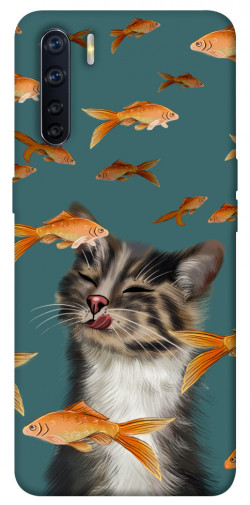 Чехол itsPrint Cat with fish для Oppo A91