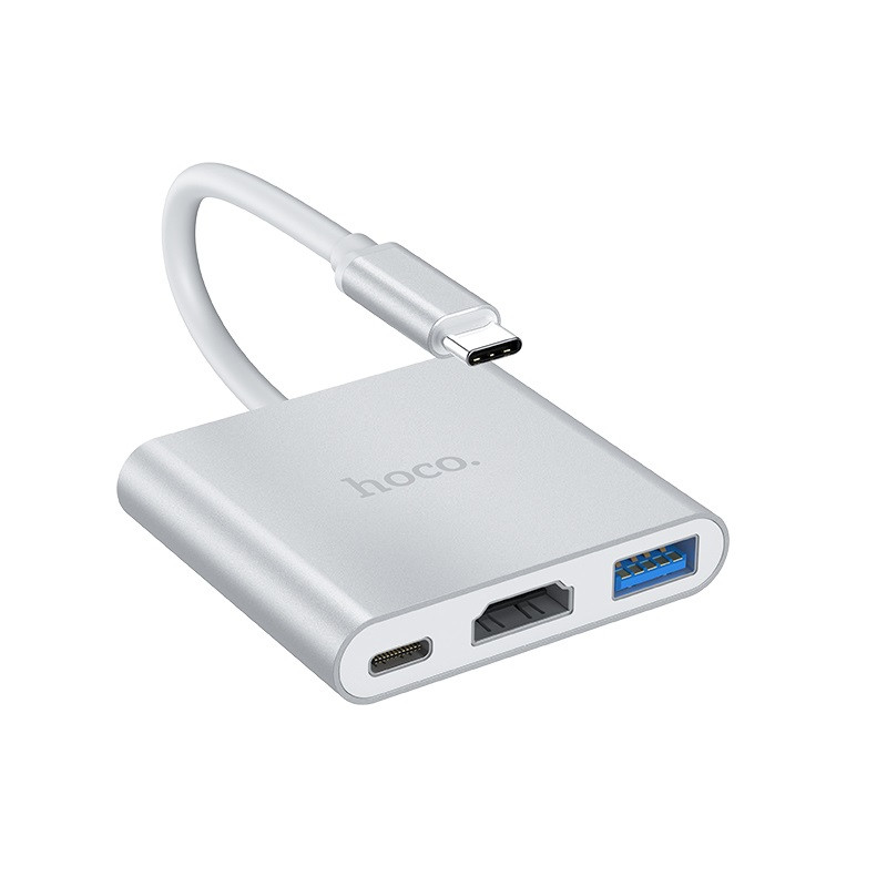 Перехідник HUB Hoco HB14 Type-C to USB3.0+HDMI+PD, купити оптом з доставкою
