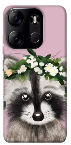 Чехол itsPrint Raccoon in flowers для Tecno Spark Go 2023
