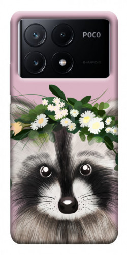 Чехол itsPrint Raccoon in flowers для Xiaomi Poco X6