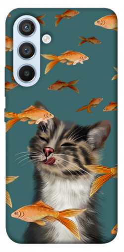 Чехол itsPrint Cat with fish для Samsung Galaxy A54 5G