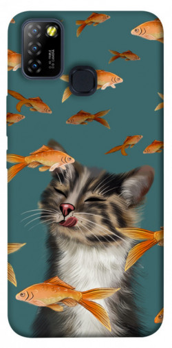 Чехол itsPrint Cat with fish для Infinix Hot 10 Lite