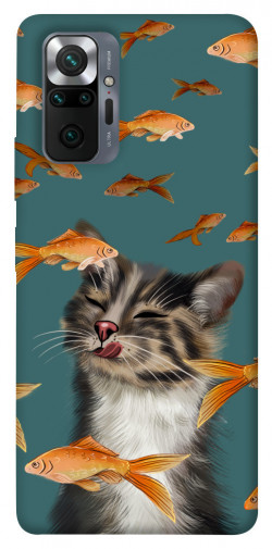 Чохол itsPrint Cat with fish для Xiaomi Redmi Note 10 Pro Max
