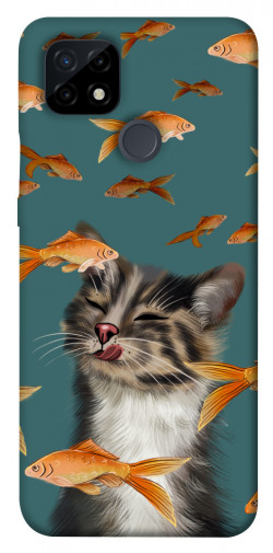 Чехол itsPrint Cat with fish для Realme C21