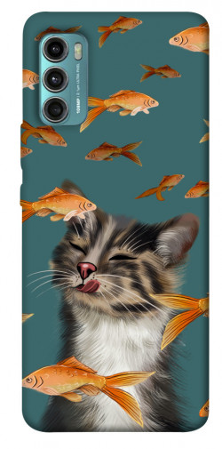 Чехол itsPrint Cat with fish для Motorola Moto G60