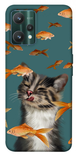 Чехол itsPrint Cat with fish для Realme 9 Pro