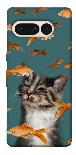 Чехол itsPrint Cat with fish для Google Pixel 7 Pro