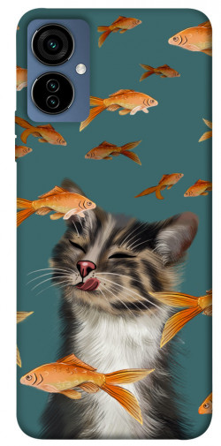 Чехол itsPrint Cat with fish для TECNO Camon 19 Neo