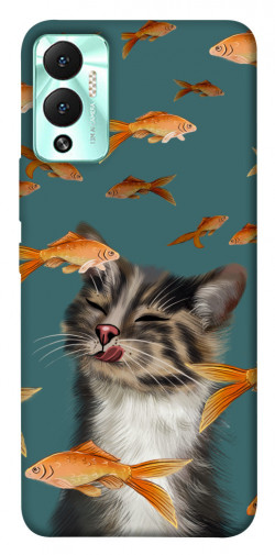 Чехол itsPrint Cat with fish для Infinix Hot 12 Play