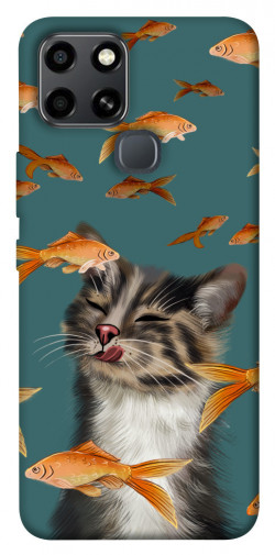 Чехол itsPrint Cat with fish для Infinix Smart 6
