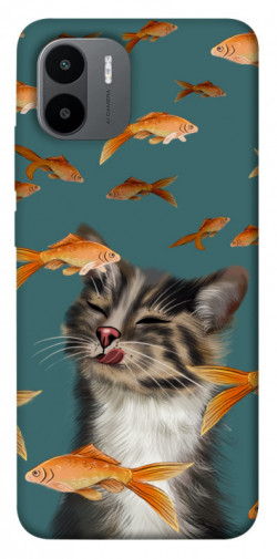 Чехол itsPrint Cat with fish для Xiaomi Redmi A1+ / A2+