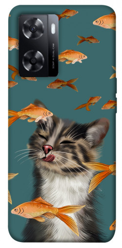 Чехол itsPrint Cat with fish для Oppo A57s