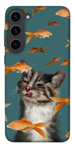 Чехол itsPrint Cat with fish для Samsung Galaxy S23