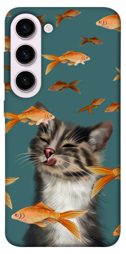 Чехол itsPrint Cat with fish для Samsung Galaxy S23+