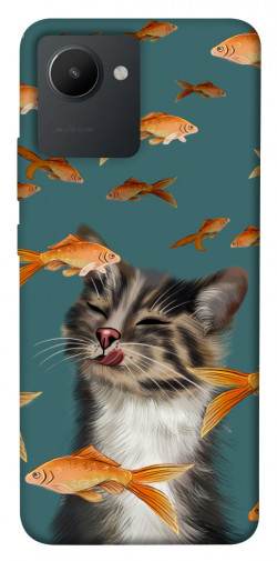 Чехол itsPrint Cat with fish для Realme C30