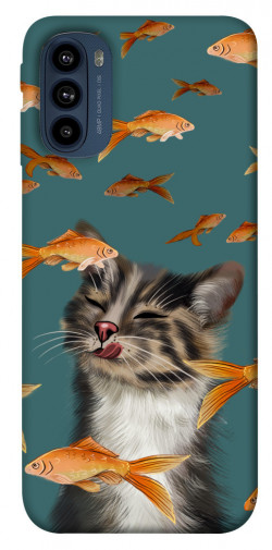 Чехол itsPrint Cat with fish для Motorola Moto G41