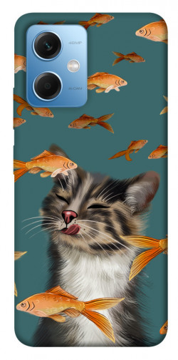 Чехол itsPrint Cat with fish для Xiaomi Poco X5 5G