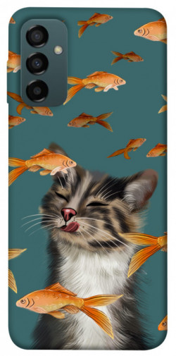 Чохол itsPrint Cat with fish для Samsung Galaxy M14 5G