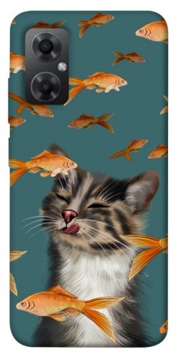 Чехол itsPrint Cat with fish для Xiaomi Redmi Note 11R