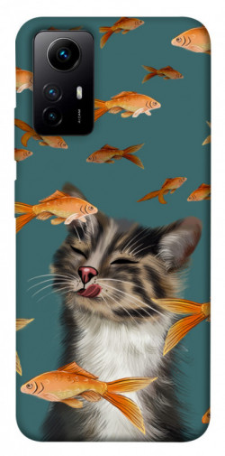 Чехол itsPrint Cat with fish для Xiaomi Redmi Note 12S