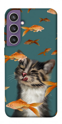 Чехол itsPrint Cat with fish для Samsung Galaxy S23 FE