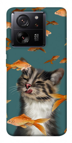 Чехол itsPrint Cat with fish для Xiaomi 13T
