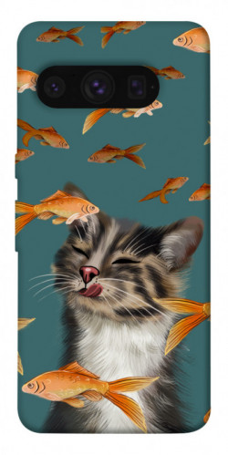 Чехол itsPrint Cat with fish для Google Pixel 8 Pro