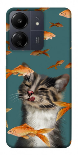 Чехол itsPrint Cat with fish для Xiaomi Redmi 13C
