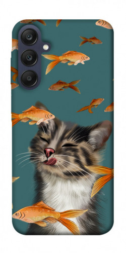 Чехол itsPrint Cat with fish для Samsung Galaxy A25 5G