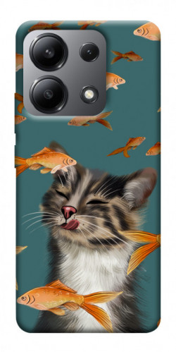Чехол itsPrint Cat with fish для Xiaomi Redmi Note 13 4G