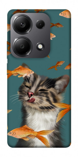 Чехол itsPrint Cat with fish для Xiaomi Redmi Note 13 Pro 4G