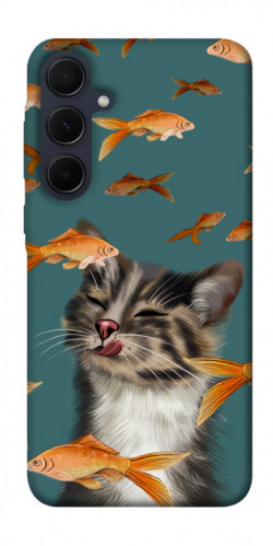 Чехол itsPrint Cat with fish для Samsung Galaxy A55