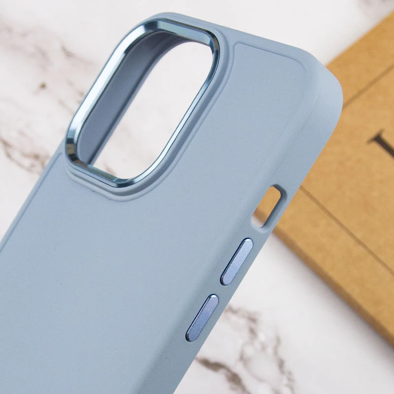 TPU чехол Bonbon Metal Style для Apple iPhone 14 Pro Max (6.7"), Голубой / Mist blue 4, Силикон, купить оптом с доставкой