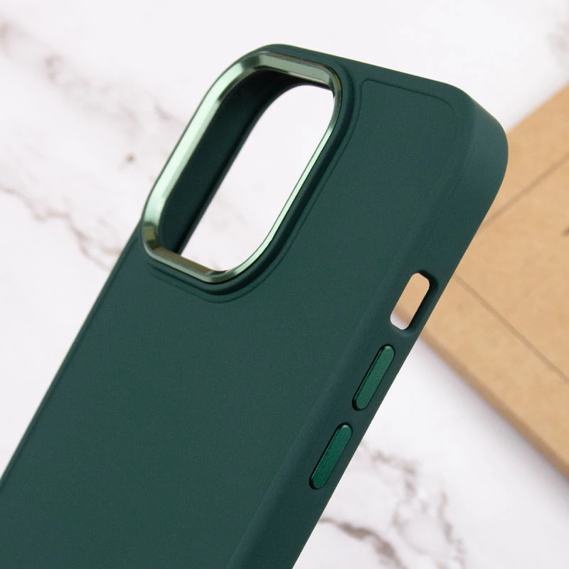 TPU чехол Bonbon Metal Style для Apple iPhone 14 Pro Max (6.7"), Зеленый / Pine green 4, Силикон, купить оптом с доставкой