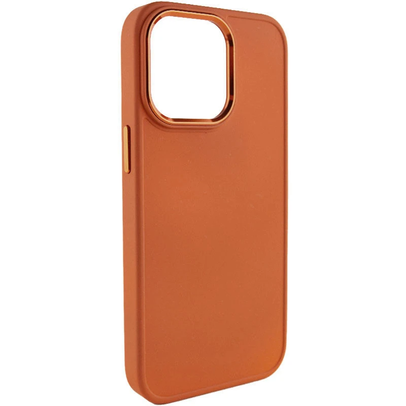 TPU чехол Bonbon Metal Style для Apple iPhone 14 Pro Max (6.7"), Оранжевый / Papaya, Силикон, купить оптом с доставкой