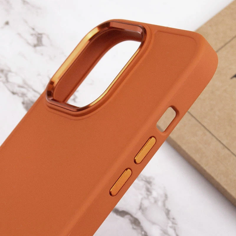 TPU чехол Bonbon Metal Style для Apple iPhone 14 Pro Max (6.7"), Оранжевый / Papaya 4, Силикон, купить оптом с доставкой