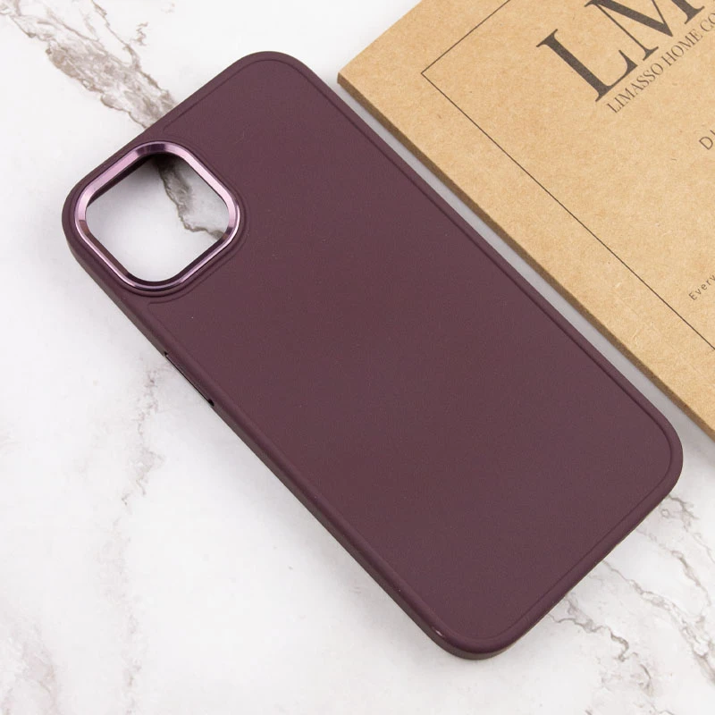 TPU чехол Bonbon Metal Style для Apple iPhone 14 (6.1"), Бордовый / Plum 3, Силикон, купить оптом с доставкой