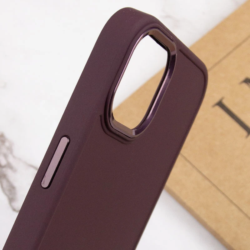 TPU чехол Bonbon Metal Style для Apple iPhone 14 (6.1"), Бордовый / Plum 4, Силикон, купить оптом с доставкой