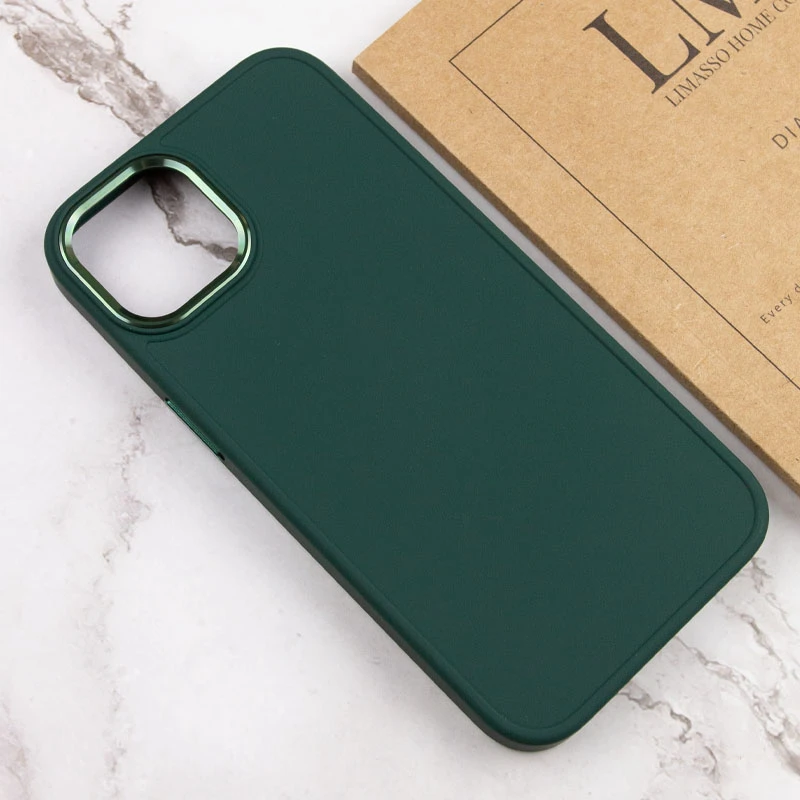 TPU чехол Bonbon Metal Style для Apple iPhone 14 (6.1"), Зеленый / Pine green 3, Силикон, купить оптом с доставкой