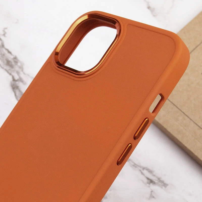 TPU чехол Bonbon Metal Style для Apple iPhone 14 (6.1"), Оранжевый / Papaya 4, Силикон, купить оптом с доставкой