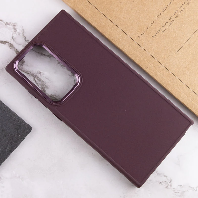 TPU чехол Bonbon Metal Style для Samsung Galaxy S24 Ultra, Бордовый / Plum 3, Силикон, купить оптом с доставкой