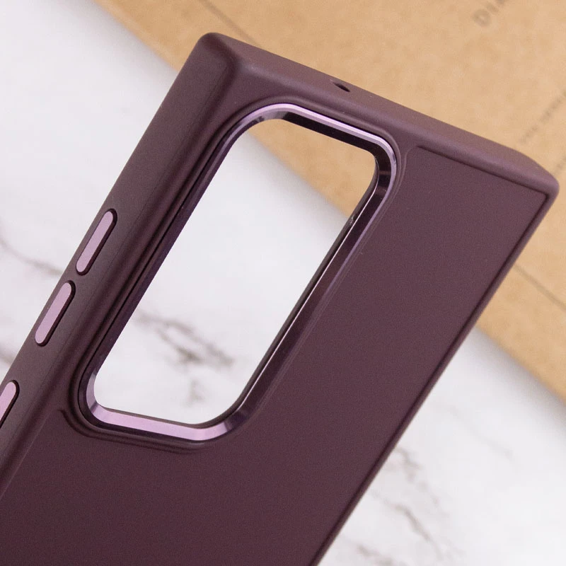 TPU чехол Bonbon Metal Style для Samsung Galaxy S24 Ultra, Бордовый / Plum 4, Силикон, купить оптом с доставкой