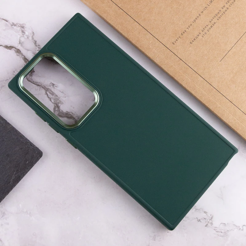 TPU чехол Bonbon Metal Style для Samsung Galaxy S24 Ultra, Зеленый / Pine green 3, Силикон, купить оптом с доставкой