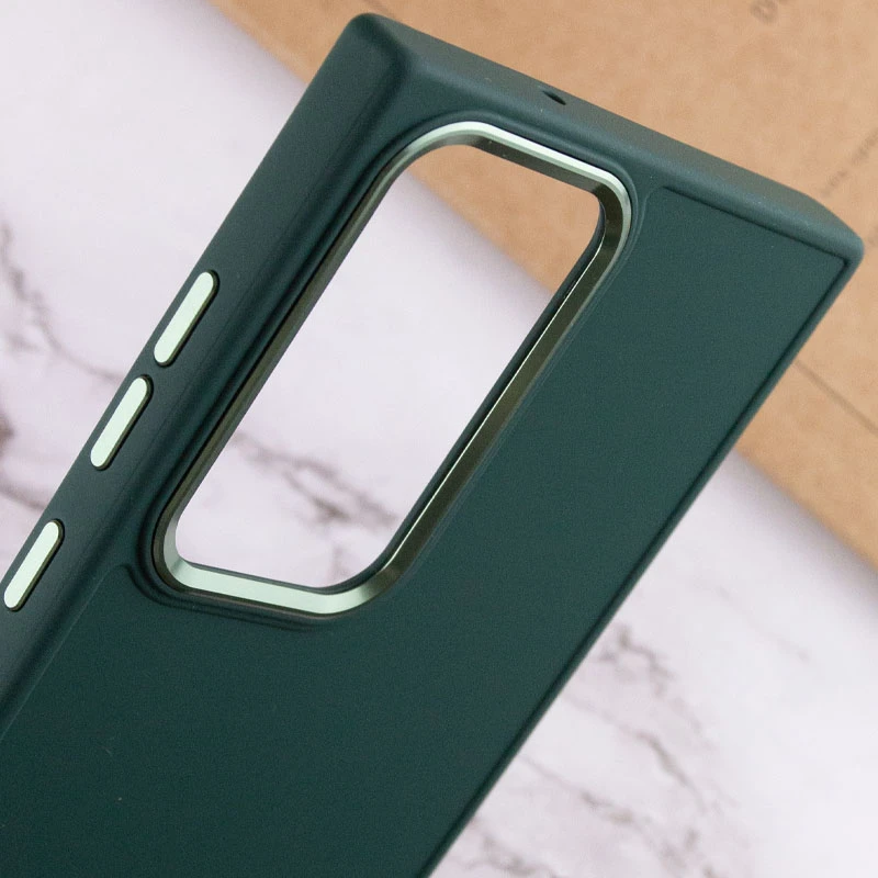 TPU чехол Bonbon Metal Style для Samsung Galaxy S24 Ultra, Зеленый / Pine green 4, Силикон, купить оптом с доставкой